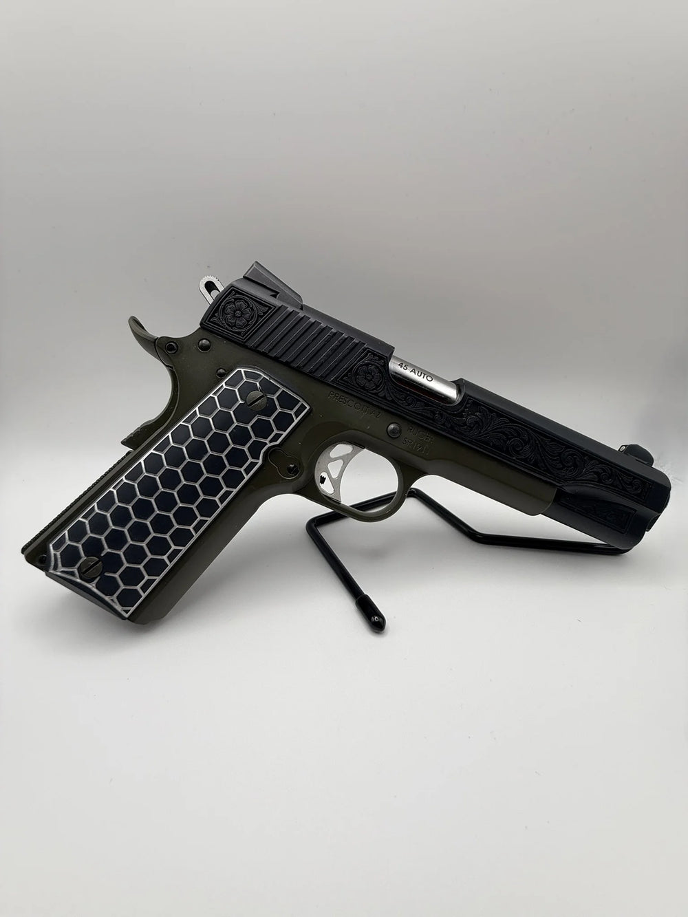 1911 Grip Panels — Black Aluminum Reveal