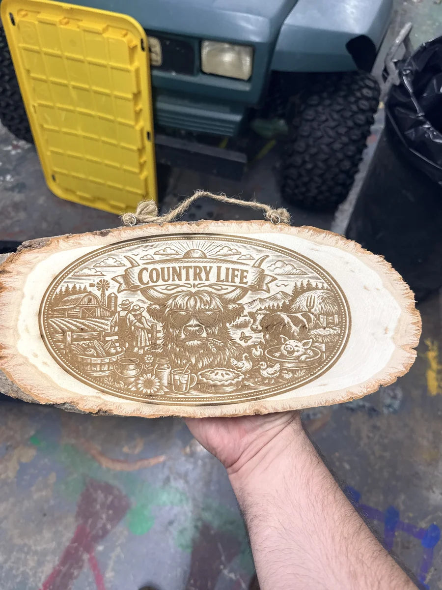 Wood sign country life highland cow (2 of 2)