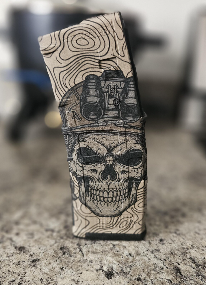 Custom PMAG Engraving — Tactical Skull — Apex Coatings & Engraving