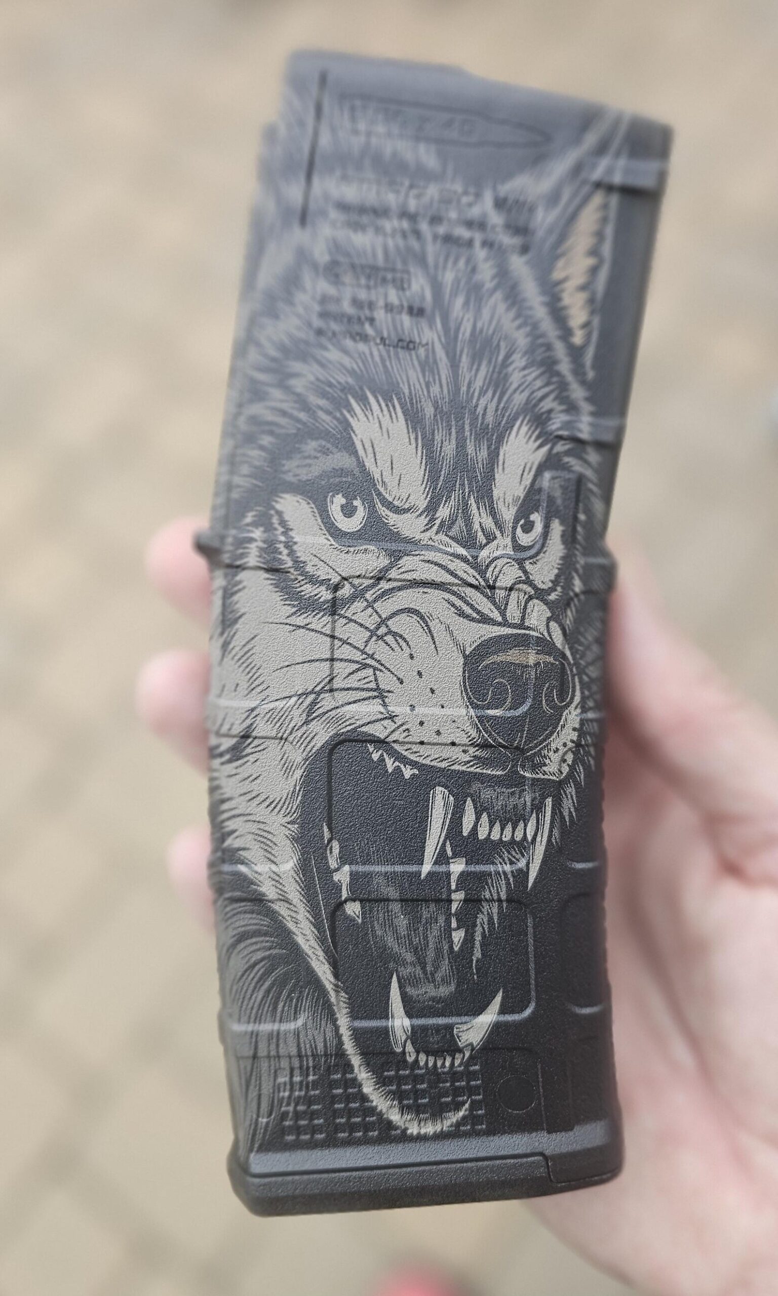 Custom PMAG Engraving — Wolf — Apex Coatings & Engraving