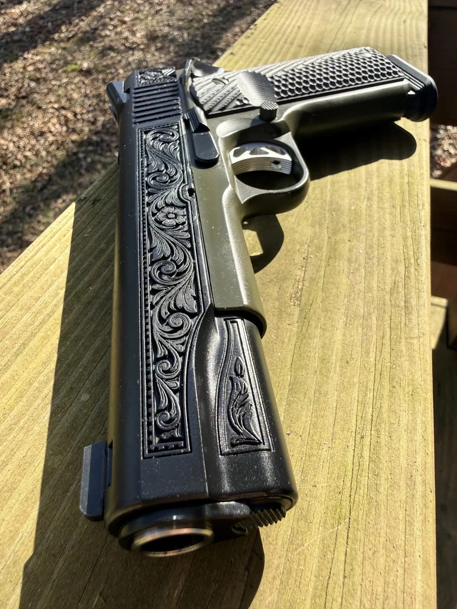 1911 Floral Scroll Engraving 03 Full — Apex Coatings & Engraving