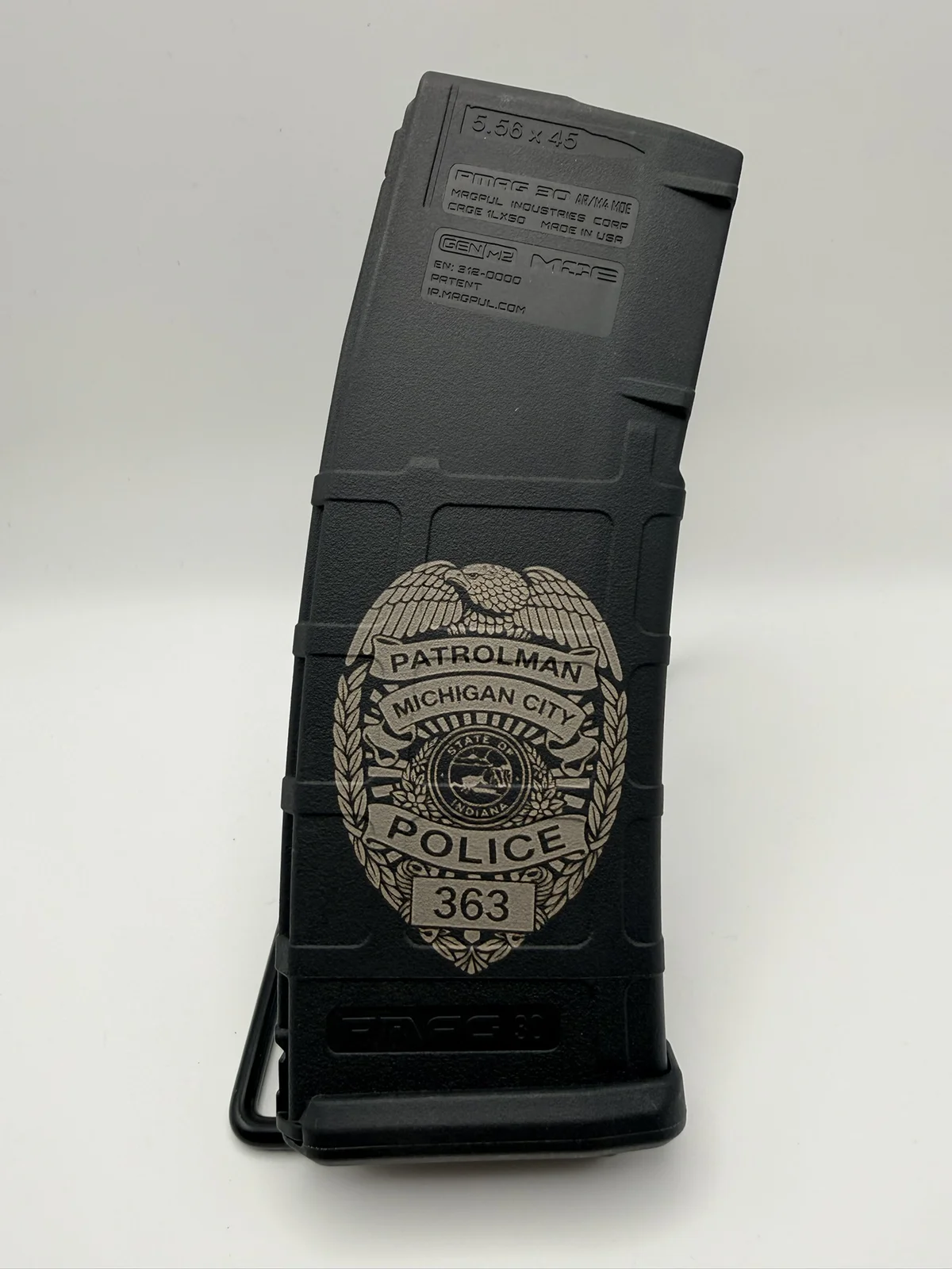 Ar Mag Patrolman Michigan City Badge — Apex Coatings & Engraving