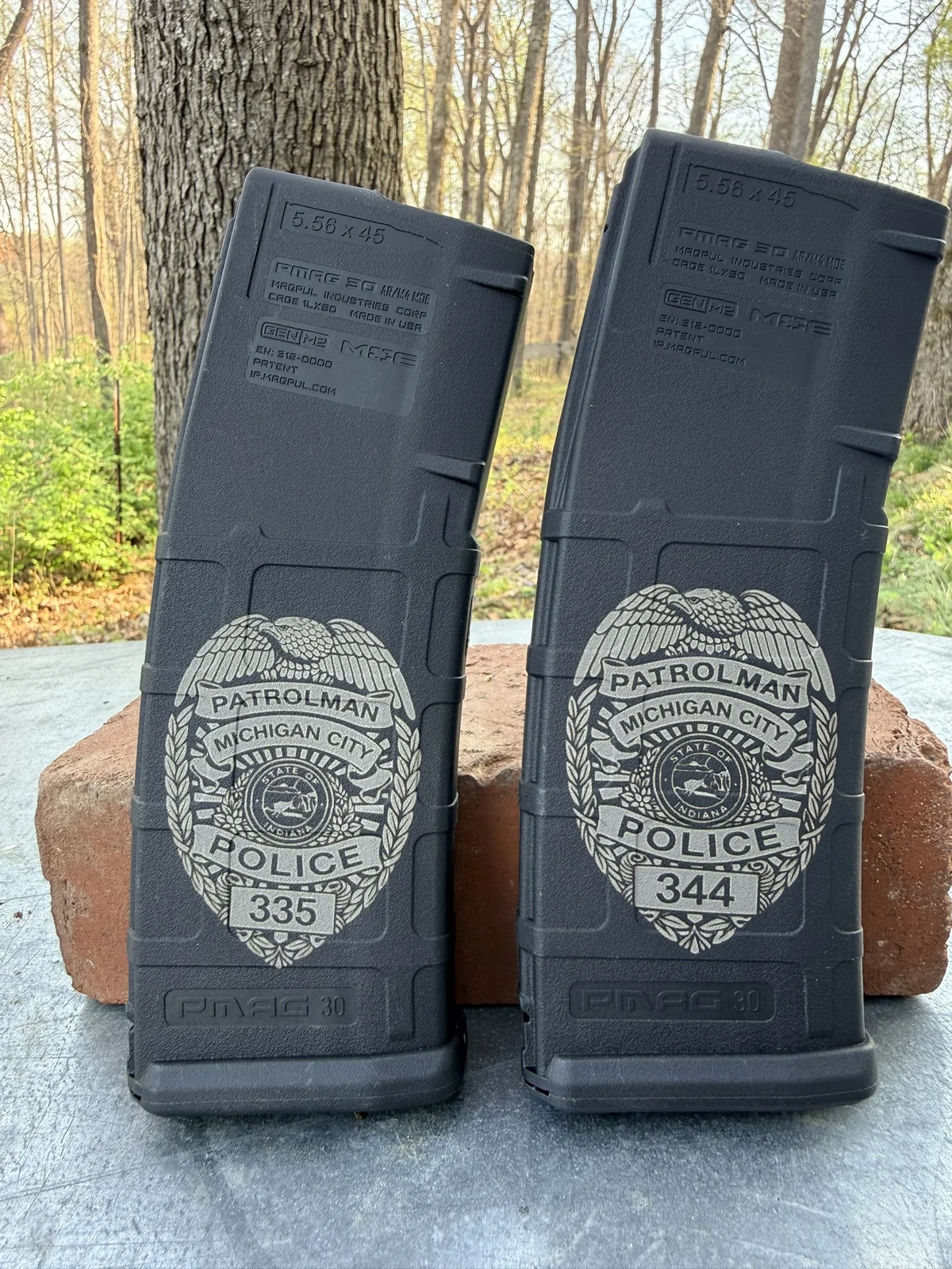 Ar Mag Patrolman Michigan City Badge — Apex Coatings & Engraving