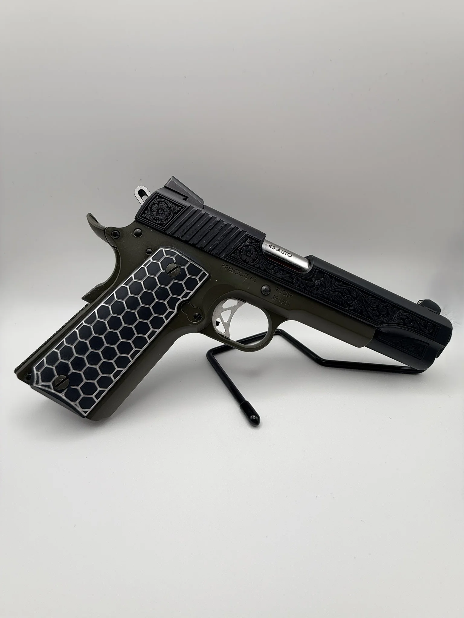1911 Grip Panels — Black Cerakote Aluminum — Apex Coatings & Engraving