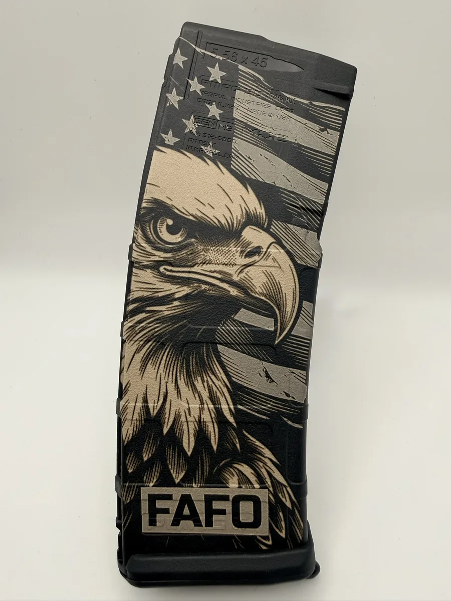 Custom PMAG Engraving — Freedom FAFO — Apex Coatings & Engraving