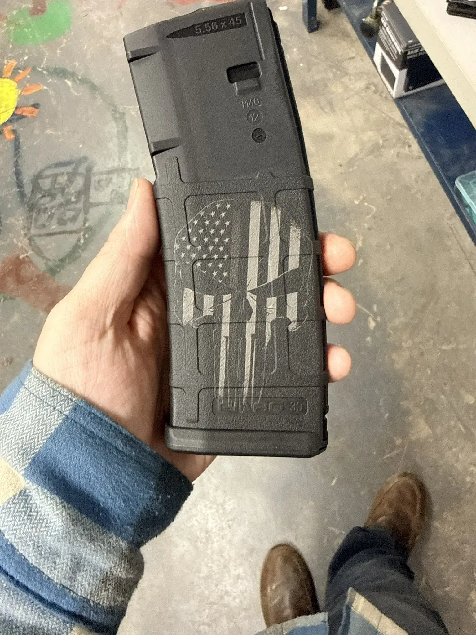 Custom PMAG Engraving — Punisher — Apex Coatings & Engraving
