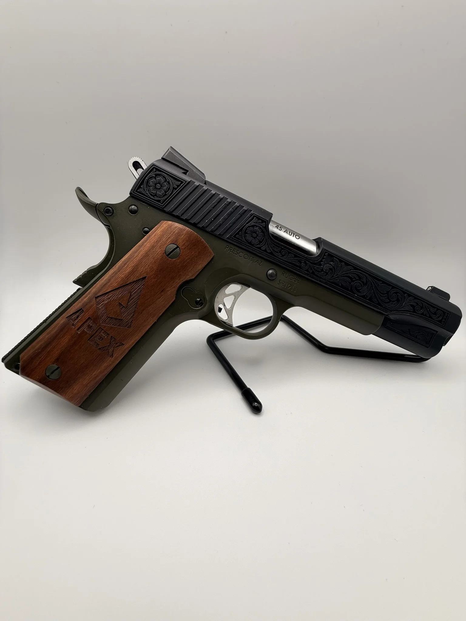 1911 Grip Panels — Traditional Redwood — Apex Coatings & Engraving