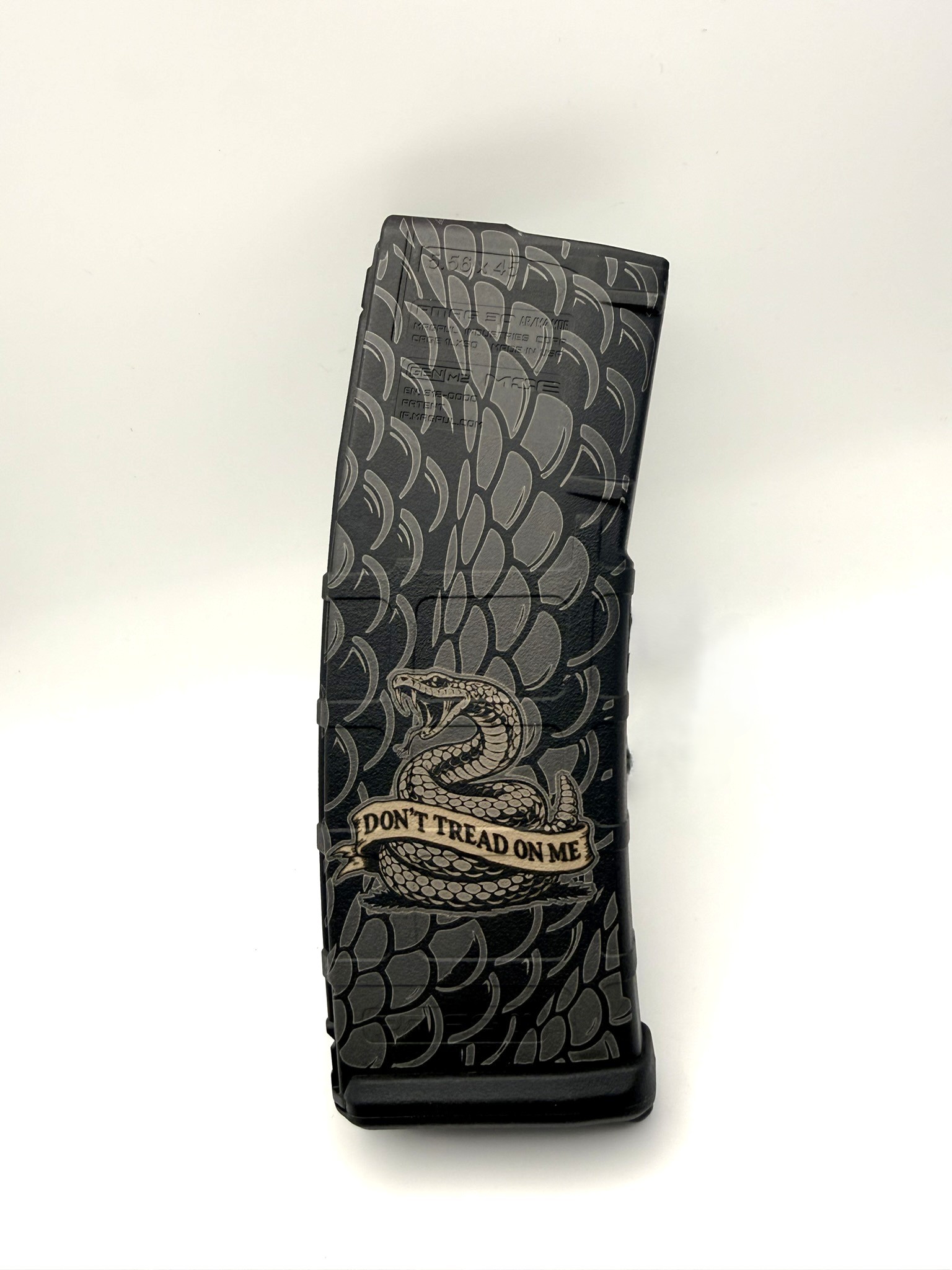 Custom PMAG Engraving — Don't Tread on Me — Apex Coatings & Engraving