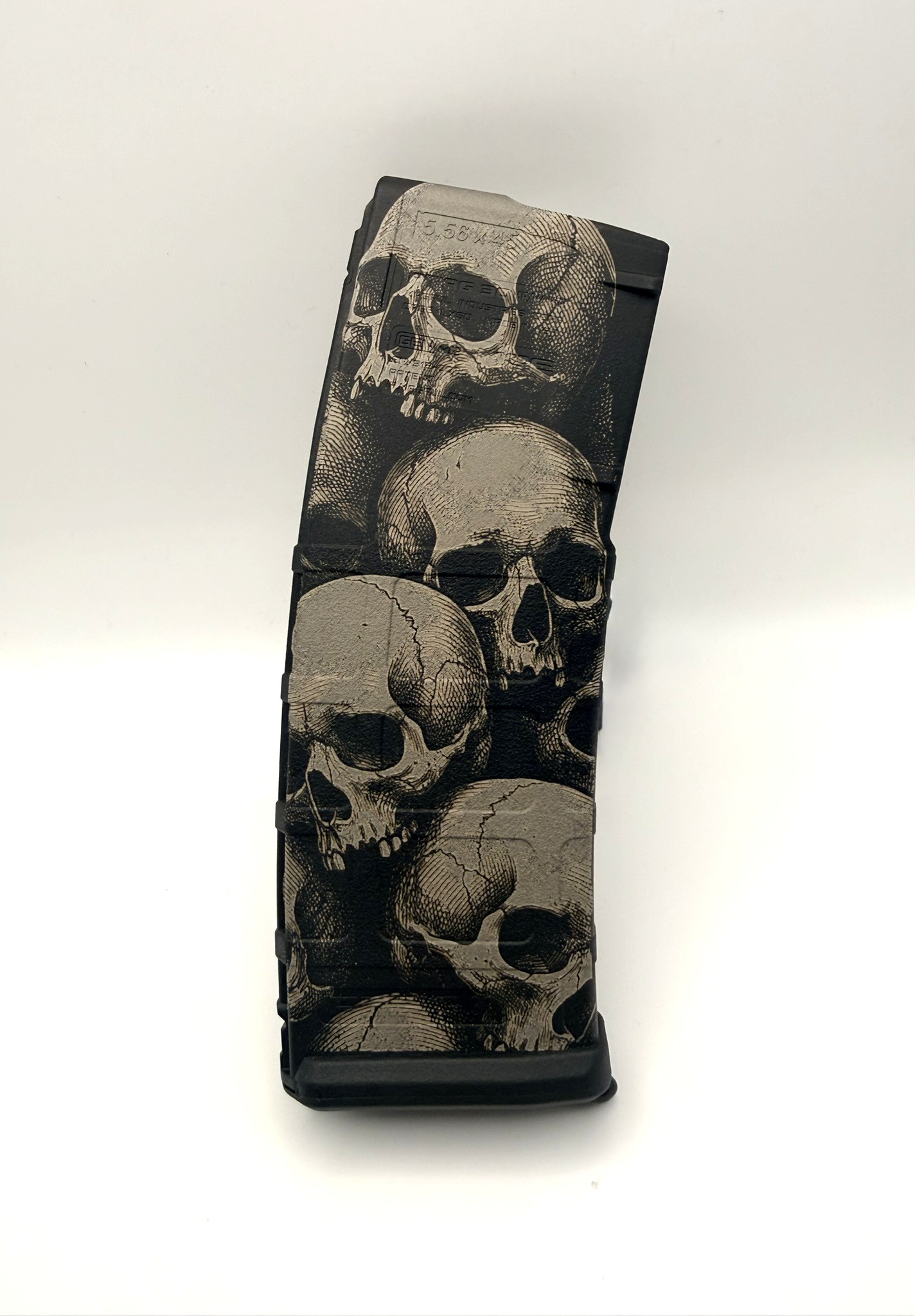 Custom PMAG Engraving — Skull Stack — Apex Coatings & Engraving