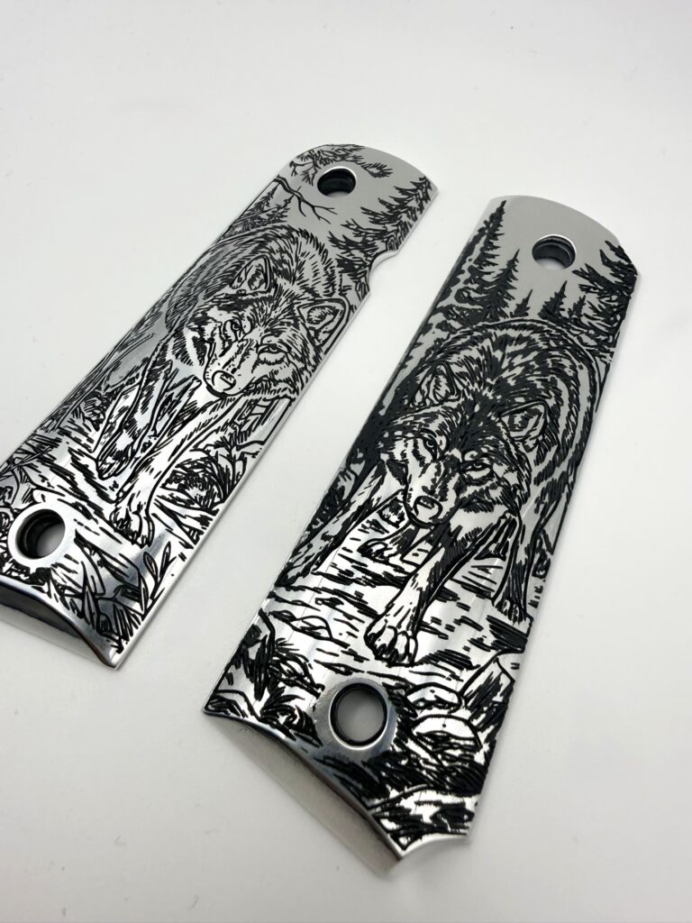 Wolf 1911 grips — Apex Coatings & Engraving